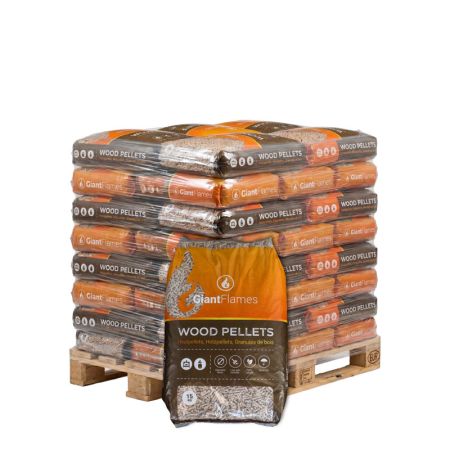 Halbe Palette Giant Flames Holzpellets 35 Säcke x 15 kg (525kg)